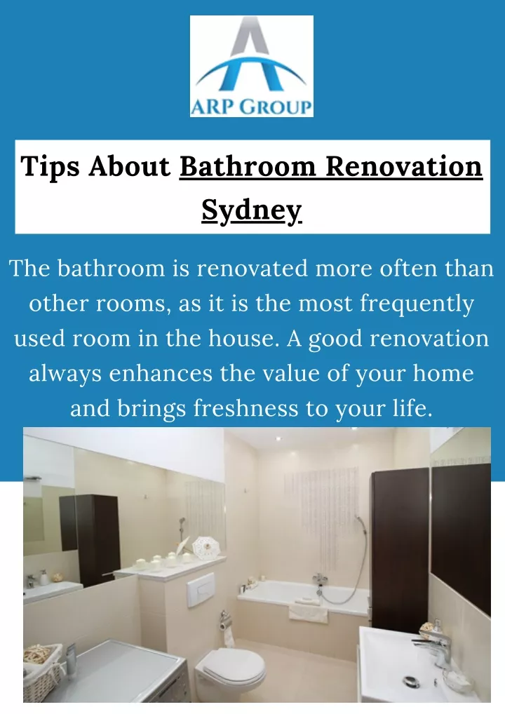 tips about bathroom renovation sydney