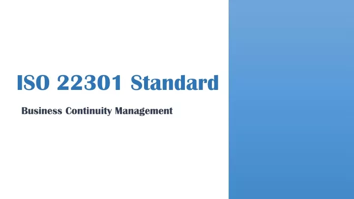 iso 22301 standard