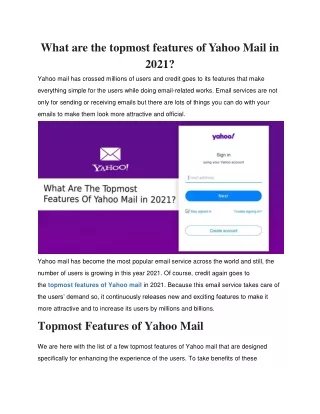 what are the topmost features of yahoo mail