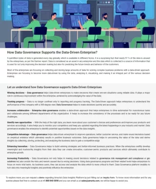 How Data Governance Supports the Data-Driven Enterprise?
