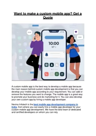 want to make a custom mobile app get a quote