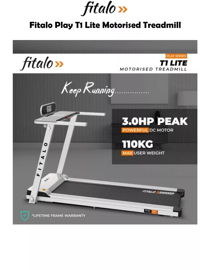 fitalo play t1 lite motorised treadmill