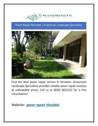 paver repair hinsdale grassroots landscape