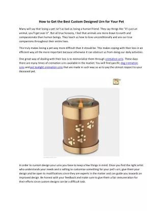 how to get the best custom designed urn for your