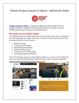 website design company in nigeria xplicitmode