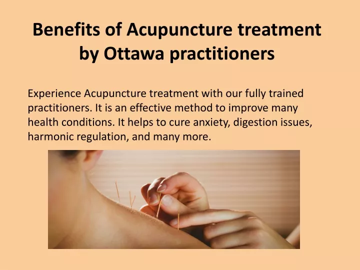 benefits of acupuncture treatment by ottawa practitioners