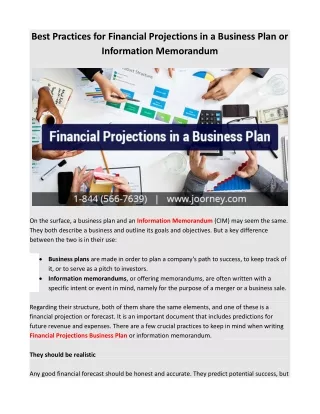 best practices for financial projections