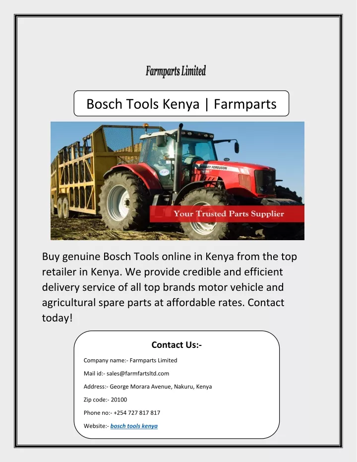bosch tools kenya farmparts