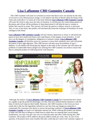 Lisa Laflamme CBD Gummies Canada