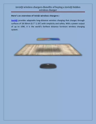 invisqi wireless chargers benefits of buying
