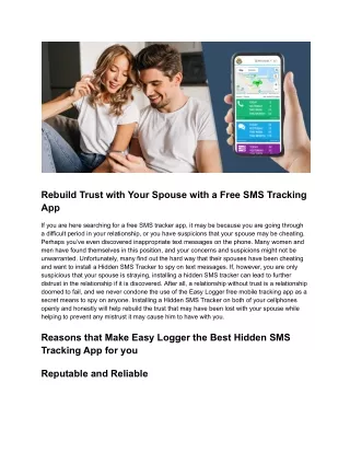 Rebuild Trust with Your Spouse with a Free SMS Tracking App
