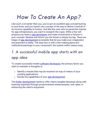 how to create an app