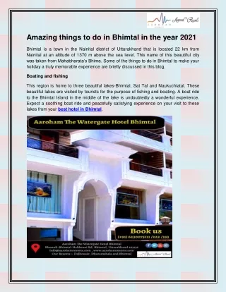 amazing things to do in bhimtal in the year 2021