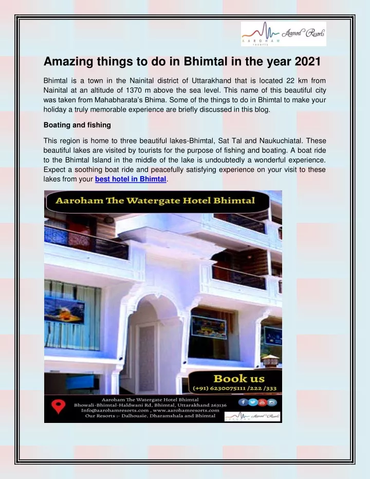 amazing things to do in bhimtal in the year 2021