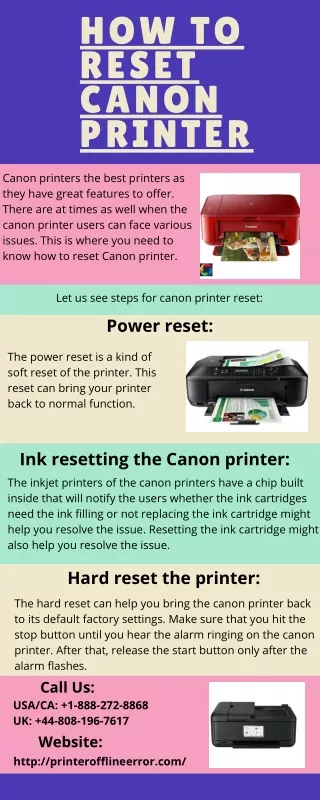 how to reset canon printer