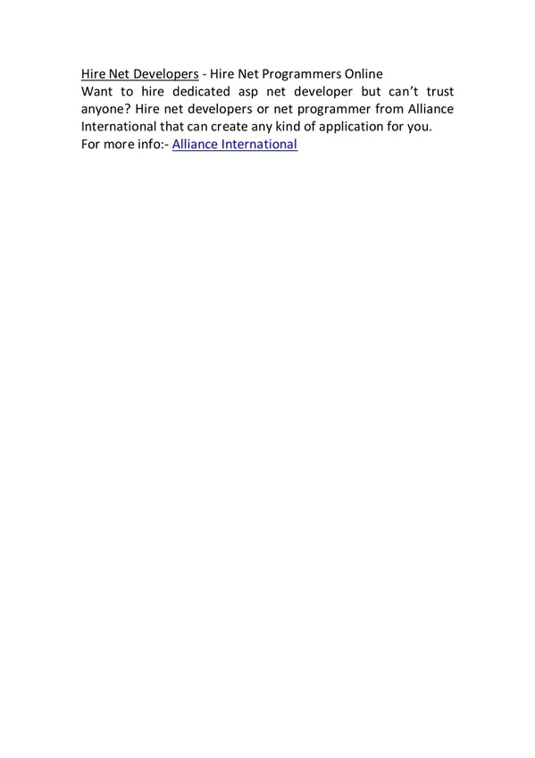 hire net developers hire net programmers online
