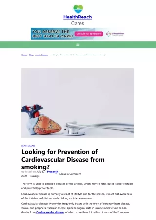 Prevention of Cardiovascular Disease from Smoking