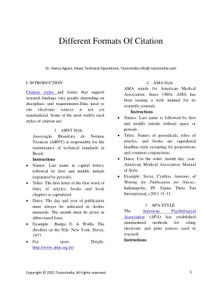 different formats of citation