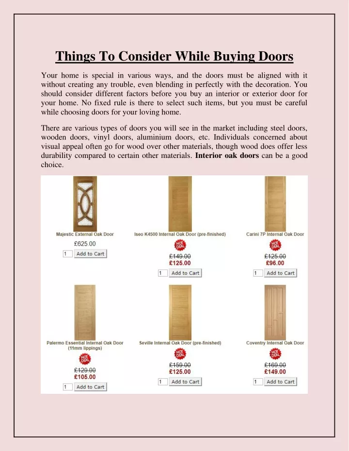 things to consider while buying doors