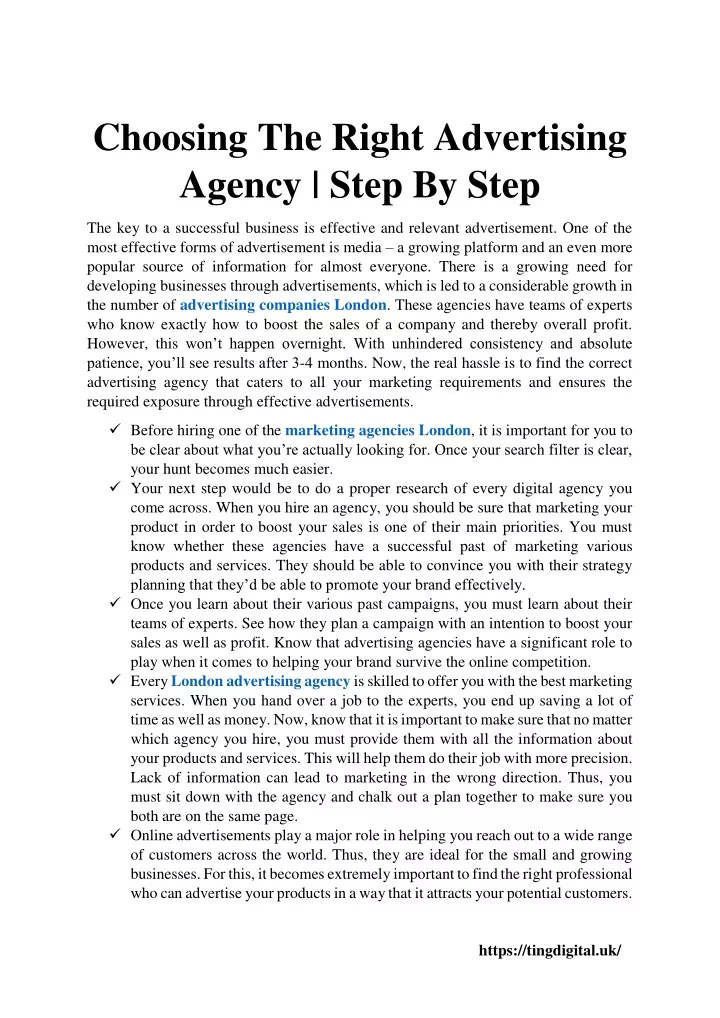 choosing the right advertising agency step by step