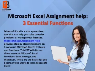 Microsoft Excel Assignment help: 3 Essential Functions