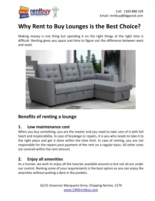 Why Rent to Buy Lounges is the Best Choice?