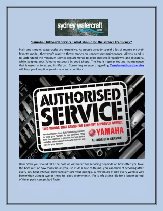 yamaha outboard service what should