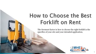 How to choose Forklift on rent