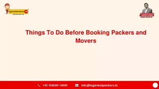 Things To Do Before Booking Packers and Movers