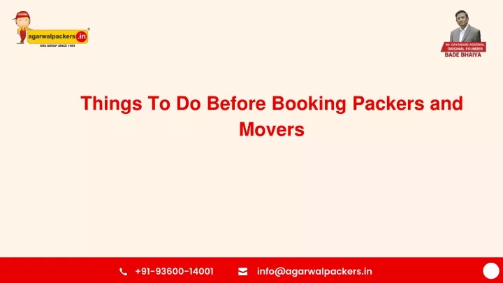 things to do before booking packers and movers