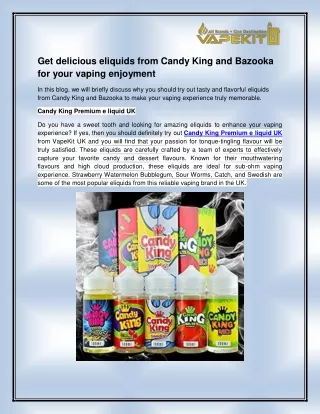 get delicious eliquids from candy king
