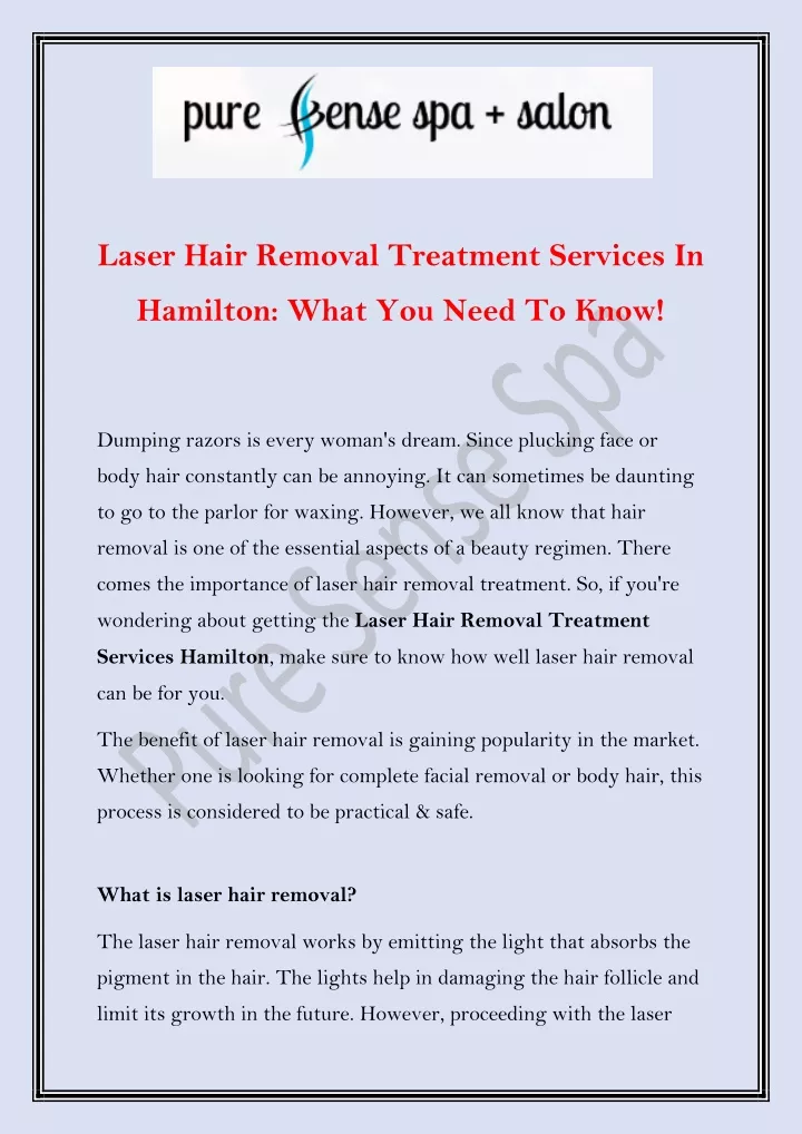 laser hair removal treatment services in