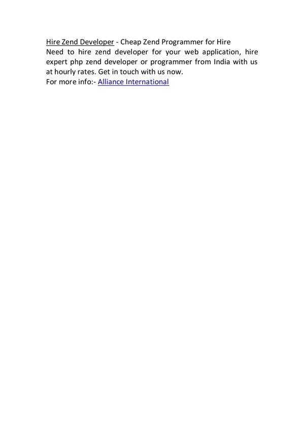 hire zend developer cheap zend programmer