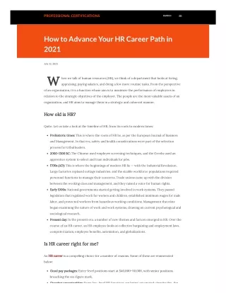 How to Advance Your HR Career Path in 2021