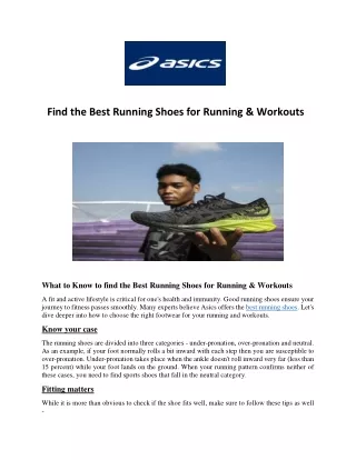 find the best running shoes for running workouts