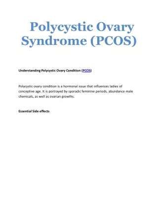 polycystic ovary syndrome pcos