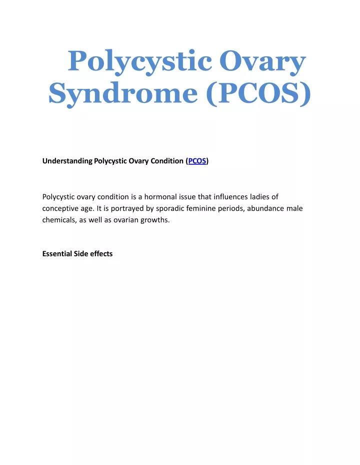 polycystic ovary syndrome pcos