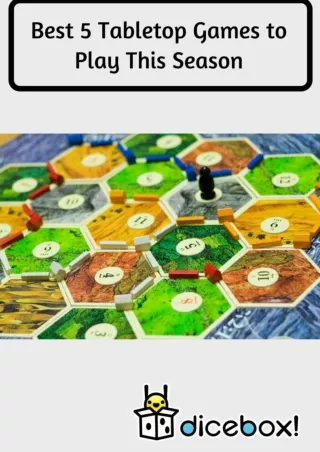 Best 5 Tabletop Games to Play This Season