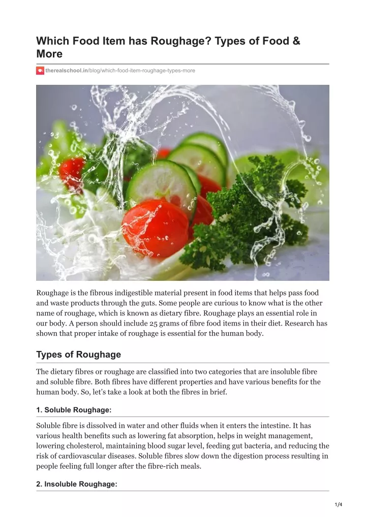 which food item has roughage types of food more