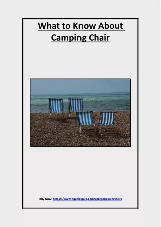 what to know about camping chair