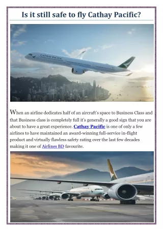 Is it still safe to fly Cathay Pacific