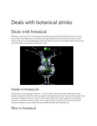 deals with botanical drinks