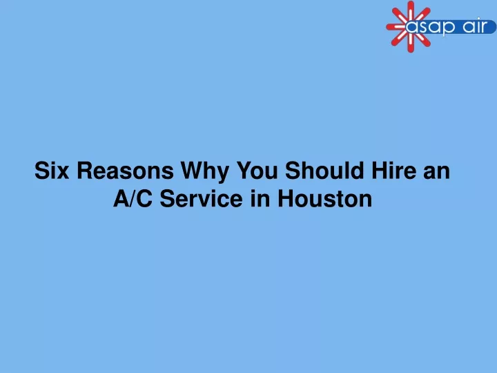 six reasons why you should hire an a c service