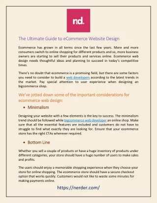 the ultimate guide to ecommerce website design
