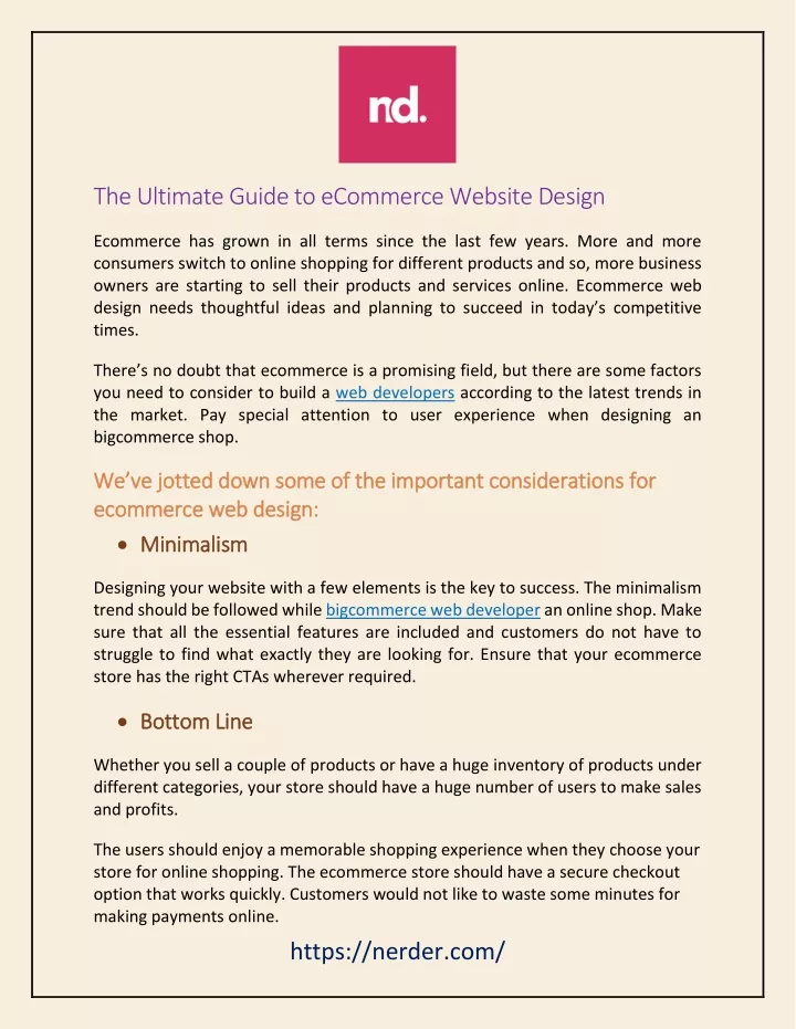 the ultimate guide to ecommerce website design