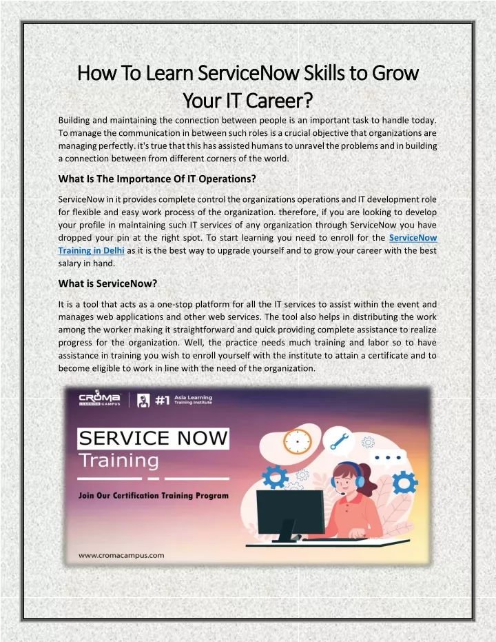 how to learn servicenow skills to grow