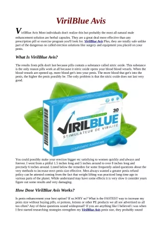 VirilBlue Avis® - Scam or Legit Truth