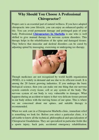 why should you choose a professional chiropractor