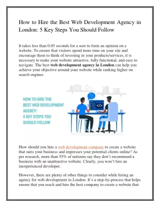 How to Hire the Best Web Development Agency in London