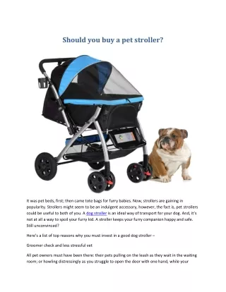 Should you buy a pet stroller?